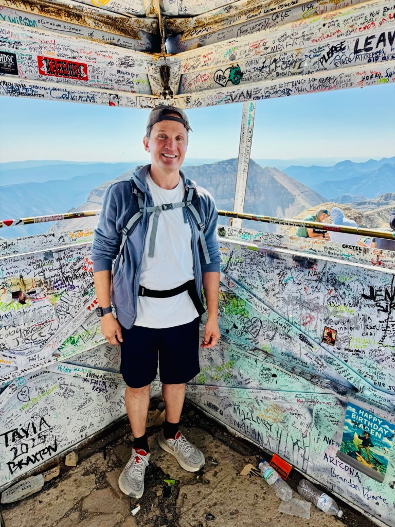 In the shack at the top of Mount Timpanogos 