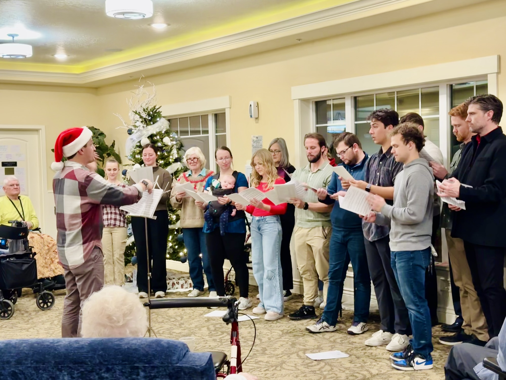 Jared Harding Wilson directing church choir add a rest home/senior living facility here in Utah.
