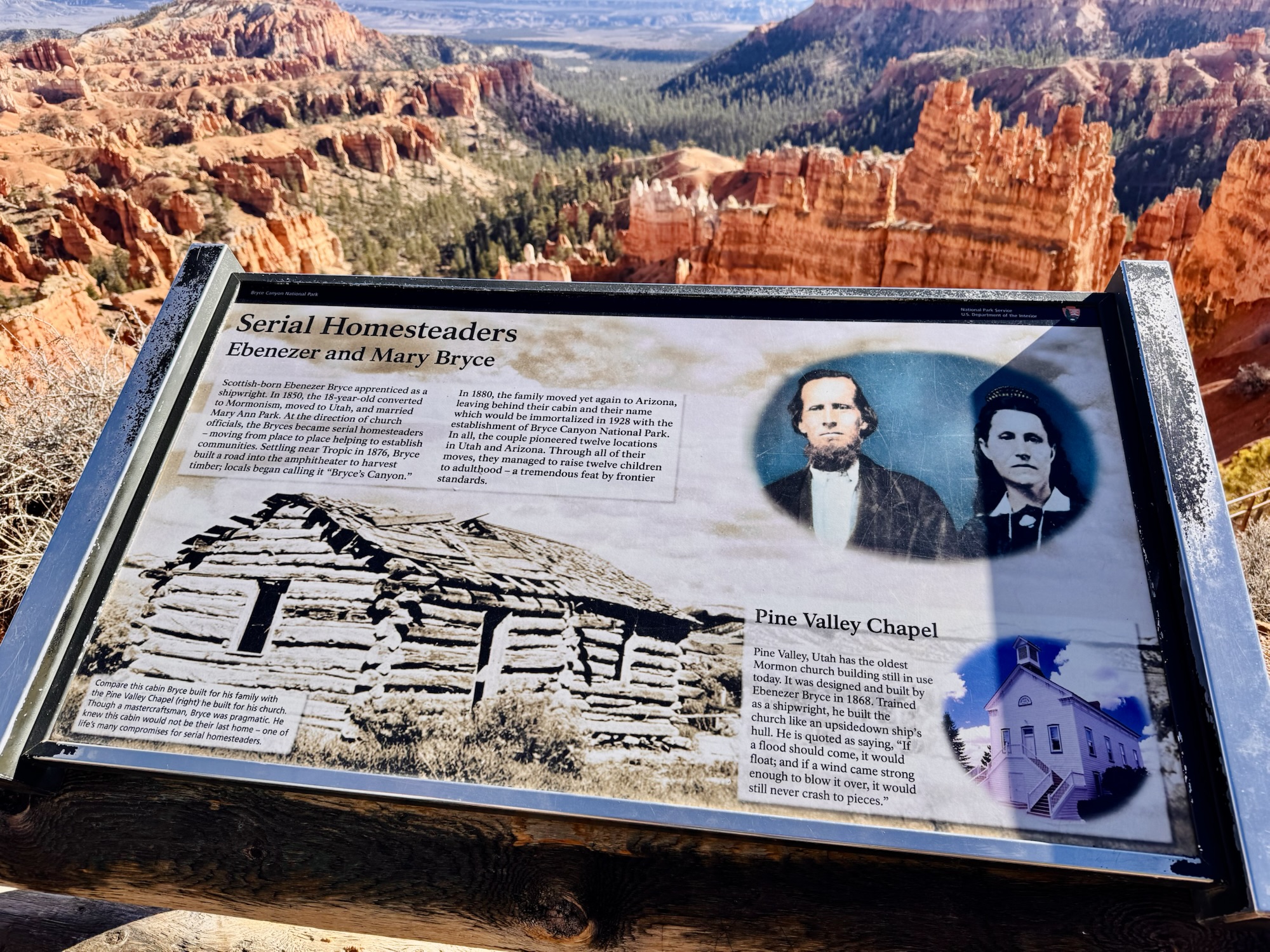 Backstory of the Name Bryce Canyon Sign 🪧 from Ebenezer and Mary Ann Bryce