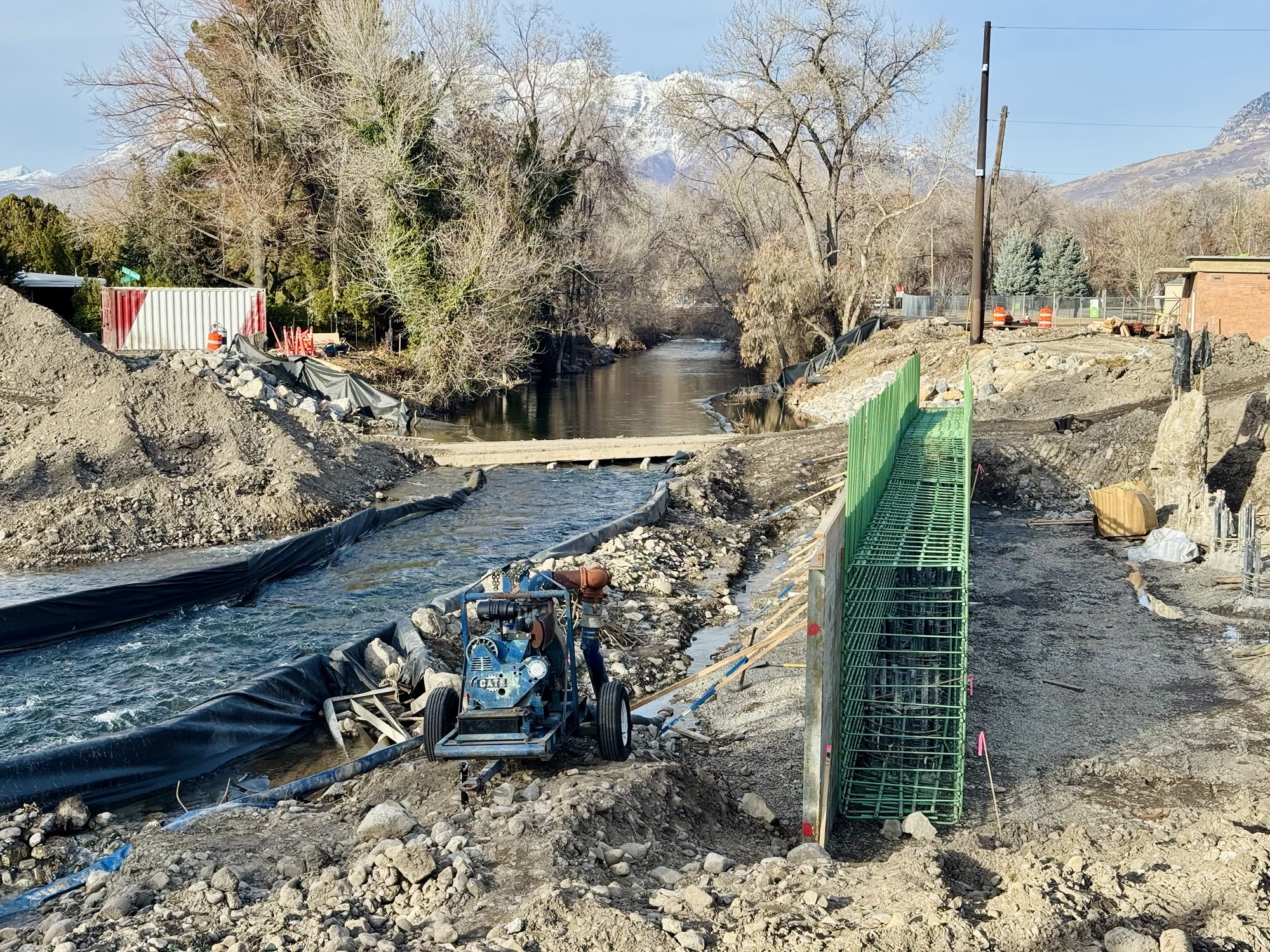Construction and eco-friendly river maintenance on the Provo River Parkway photographed by Jared Harding Wilson.