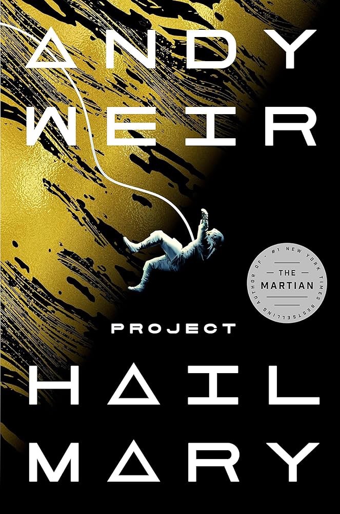 The book cover of Project Hail Mary by Andy Weir, reviewed by Jared Harding Wilson to discuss themes of redemption and grace.
