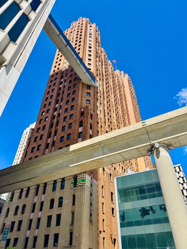 The exterior architecture of the south side of the Guardian Building, captured on a downtown walking tour by Jared Harding Wilson.
